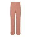 Issey Miyake High-waisted Pleated Trousers With Straight Leg Silhouette In Pink