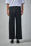 Issey Miyake Black Green Polyester Wide-leg Pant In Black