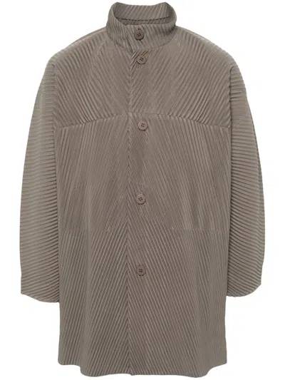 Issey Miyake Mc November Pleated Coat In Green