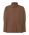 Issey Miyake Ns Pleated Relaxed-fit Knitted Shirt Sepia Brown In Brown