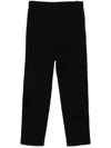 Issey Miyake Straight Ribbed Texture Trousers With Elastic Waistband In Black