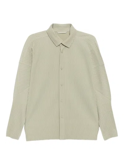 Issey Miyake Mc: October Perforated Shirt In Green