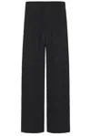 Issey Miyake Black Green Polyester Wide-leg Pant In Black