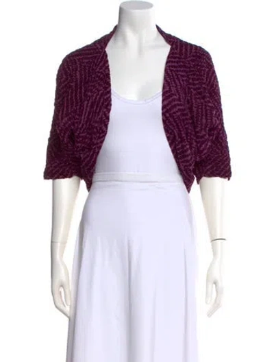 Pre-owned Issey Miyake Me 2012 Patterned Sweater In Purple