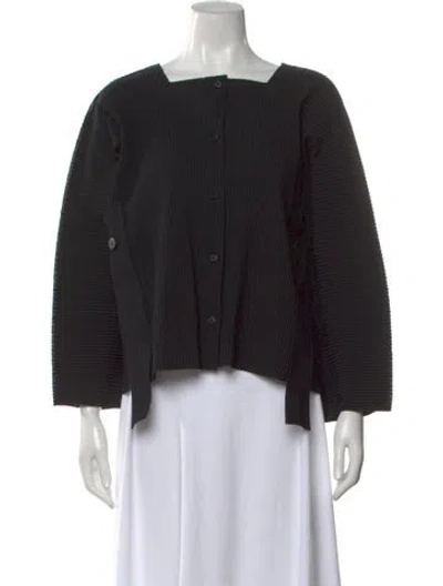 Pre-owned Issey Miyake Me 2024 Square Neckline Button-up Top In Black