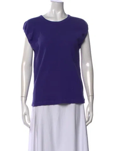 Pre-owned Issey Miyake Me Crew Neck Short Sleeve Top In Purple