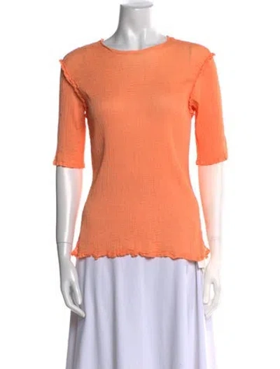 Pre-owned Issey Miyake Me Crew Neck Short Sleeve Top W/ Tags In Orange
