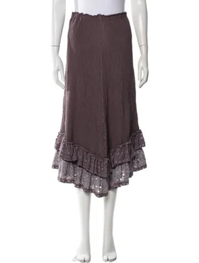 Pre-owned Issey Miyake Me Lace Pattern Long Skirt In Purple