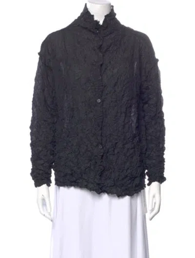 Pre-owned Issey Miyake Me Long Sleeve Top In Gray