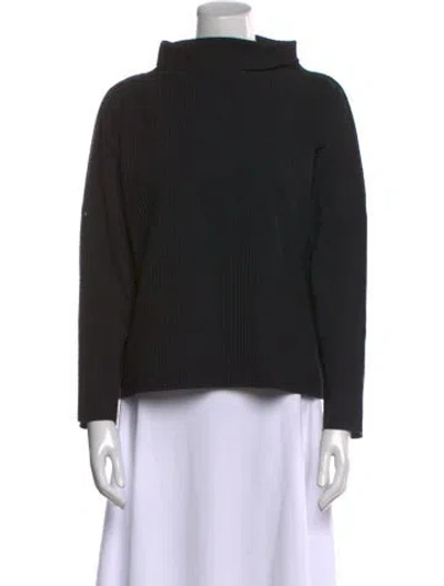 Pre-owned Issey Miyake Me Mock Neck Long Sleeve Sweatshirt In Black