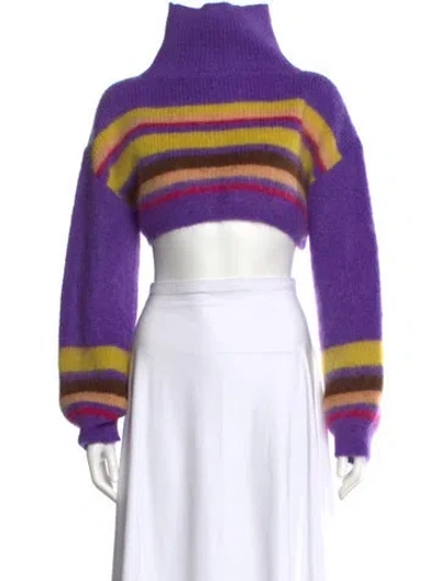 Pre-owned Issey Miyake Me Mohair Striped Sweater W/ Tags In Purple