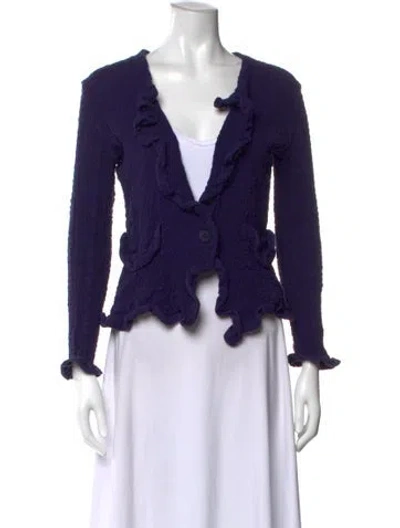 Pre-owned Issey Miyake Me Open Front Sweater In Purple