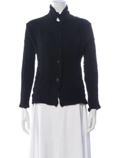 Pre-owned Issey Miyake Me Patterned Jacket In Black