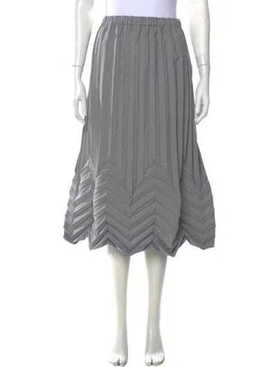 Pre-owned Issey Miyake Me Pleated Accents Midi Length Skirt In Gray