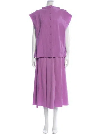 Pre-owned Issey Miyake Me Pleated Accents Pant Set In Purple
