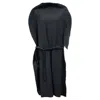 Issey Miyake Me Pleated Belted Midi Dress In Black Polyester