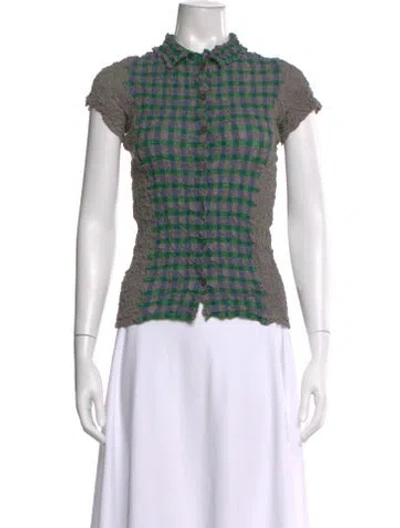 Pre-owned Issey Miyake Me Printed Mock Neck Sweater In Black