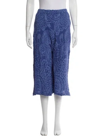 Pre-owned Issey Miyake Me Printed Wide Leg Pants In Blue