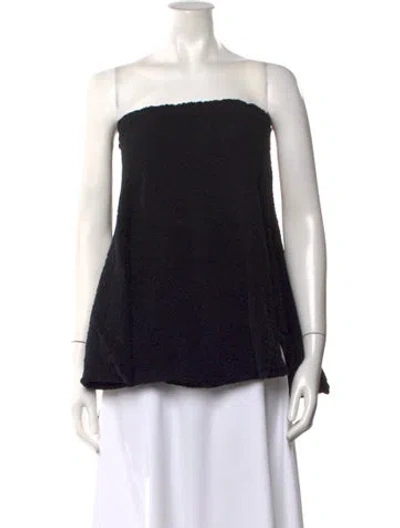 Pre-owned Issey Miyake Me Strapless Top In Black