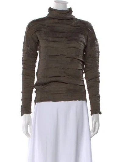 Pre-owned Issey Miyake Me Vintage Turtleneck Top In Brown