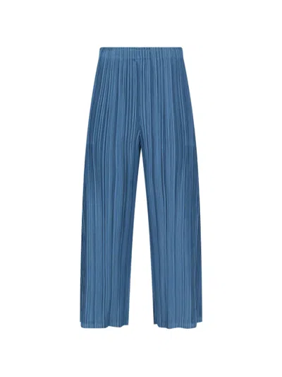 Issey Miyake Mellow Pleated Trousers In Blue