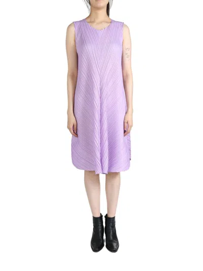 Issey Miyake Mellow Pleats Dress In Purple