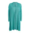 Issey Miyake Mellow Pleats Longline Cardigan In Green