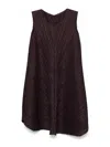 Issey Miyake Mellow Pleats Tunic In Brown
