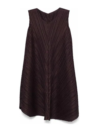 ISSEY MIYAKE VESTIDO MIDI - MARRÓN
