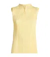 Issey Miyake Mellow Pleats Top In Yellow