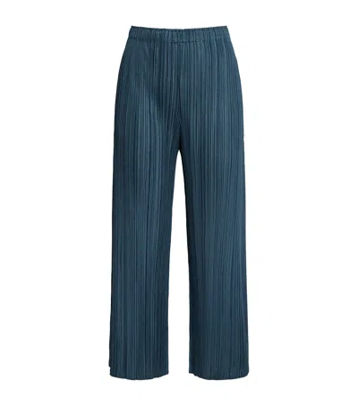 Issey Miyake Mellow Pleats Trousers In Blue