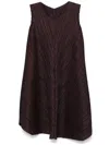 Issey Miyake Mellow Pleats Tunic In Brown