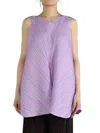 Issey Miyake Pleats Please  Mellow Pleated A-line Dress In Purple