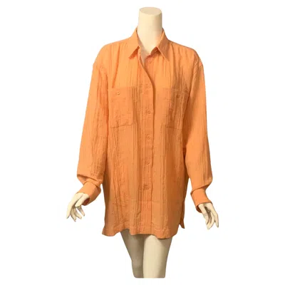 Pre-owned Issey Miyake Melon Colored Blouse Or Shirt Size Large In Orange
