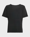 Issey Miyake Basic Pleated T-shirt In Black