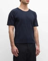Issey Miyake Basic Plisse T Shirt T-shirts Blue In Navy