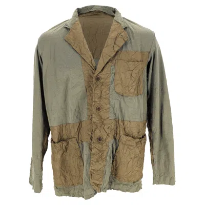 Issey Miyake Men Blazer In Green Cotton