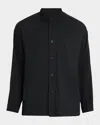 Issey Miyake Men's Double-faced Cotton Button-down Shirt In Black