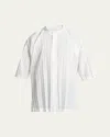 Issey Miyake Men's Edge Button-down Shirt In White