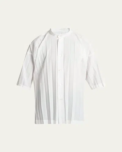 Issey Miyake Men's Edge Button-down Shirt In White