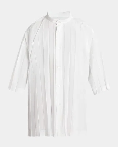 ISSEY MIYAKE MEN'S EDGE BUTTON-DOWN SHIRT