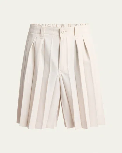 ISSEY MIYAKE MEN'S EDGE ENSEMBLE PLEATED SHORTS