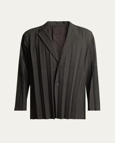 Issey Miyake Men's Edge Ensemble Pleated Sport Coat In Gray