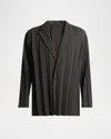 Issey Miyake Men's Edge Ensemble Pleated Sport Coat In Gray