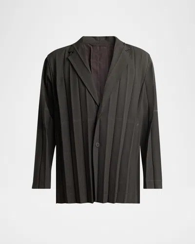 Issey Miyake Men's Edge Ensemble Pleated Sport Coat In Gray