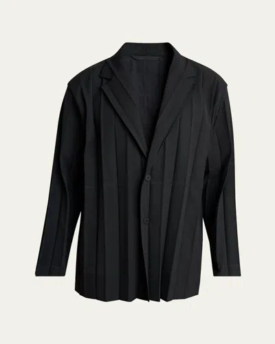 Issey Miyake Men's Edge Ensemble Pleated Sport Coat In Black