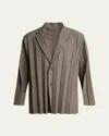 Issey Miyake Men's Edge Ensemble Pleated Sport Coat In Brown