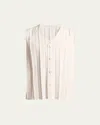 Issey Miyake Men's Edge Ensemble Pleated Vest In Neutral