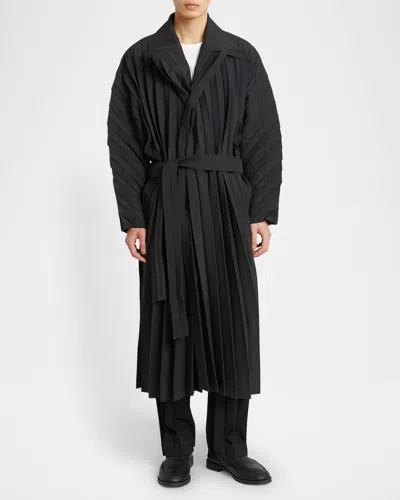 Issey Miyake Men's Edge Lightweight Trench Coat In Black