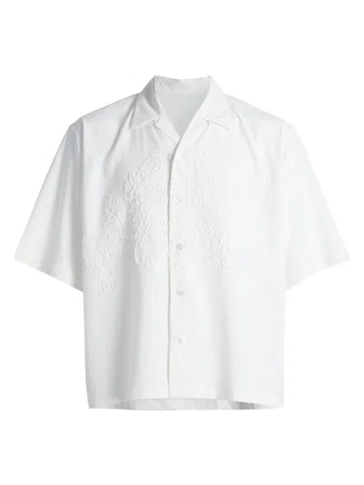 Issey Miyake Embroidered Embossed Shirt In White